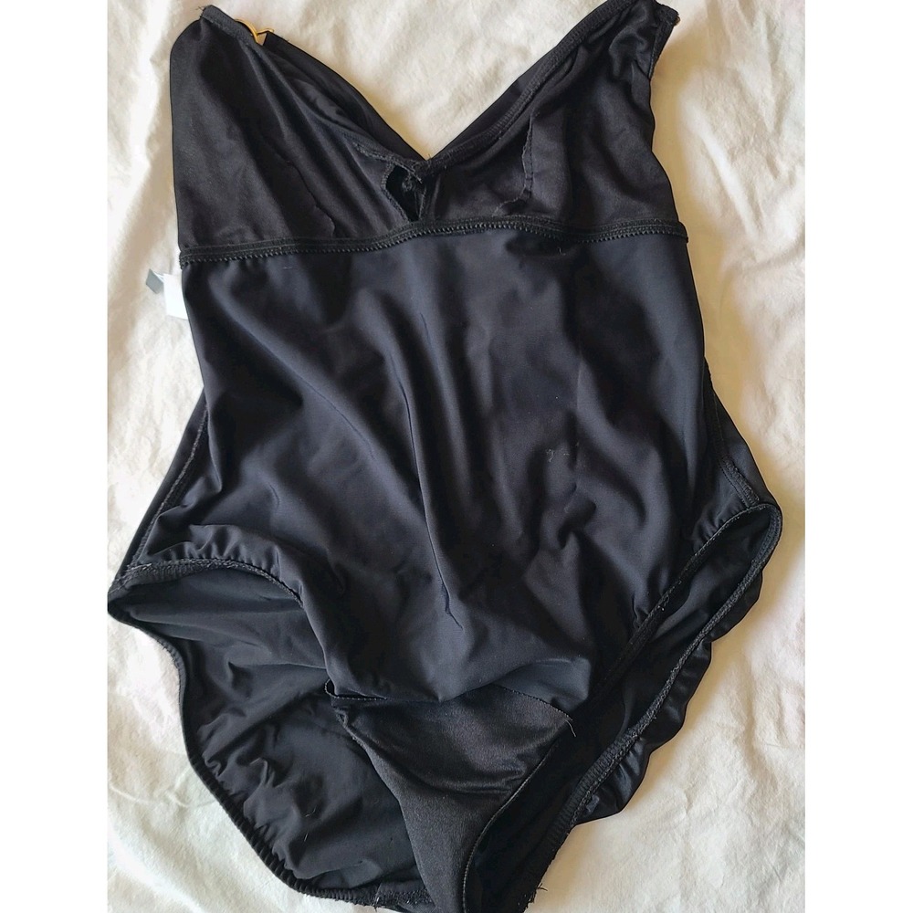 Miraclesuit Sz. 10 Black Halter Gold Medallion Resort Slimming Tummy Control - Picture 2 of 8